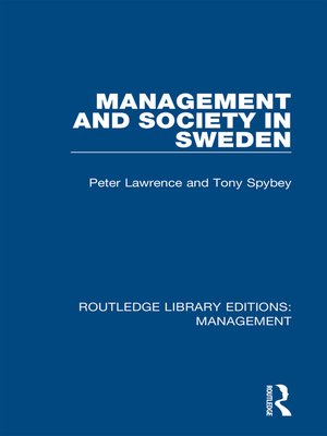 cover image of Management and Society in Sweden